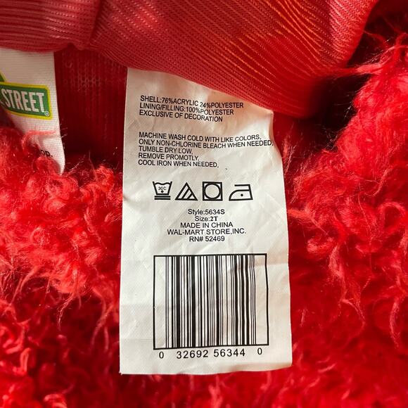 Sesame Street Elmo Costume Toddler Baby One Piece Hooded Sleeveless Pullover 2T - Picture 4 of 6